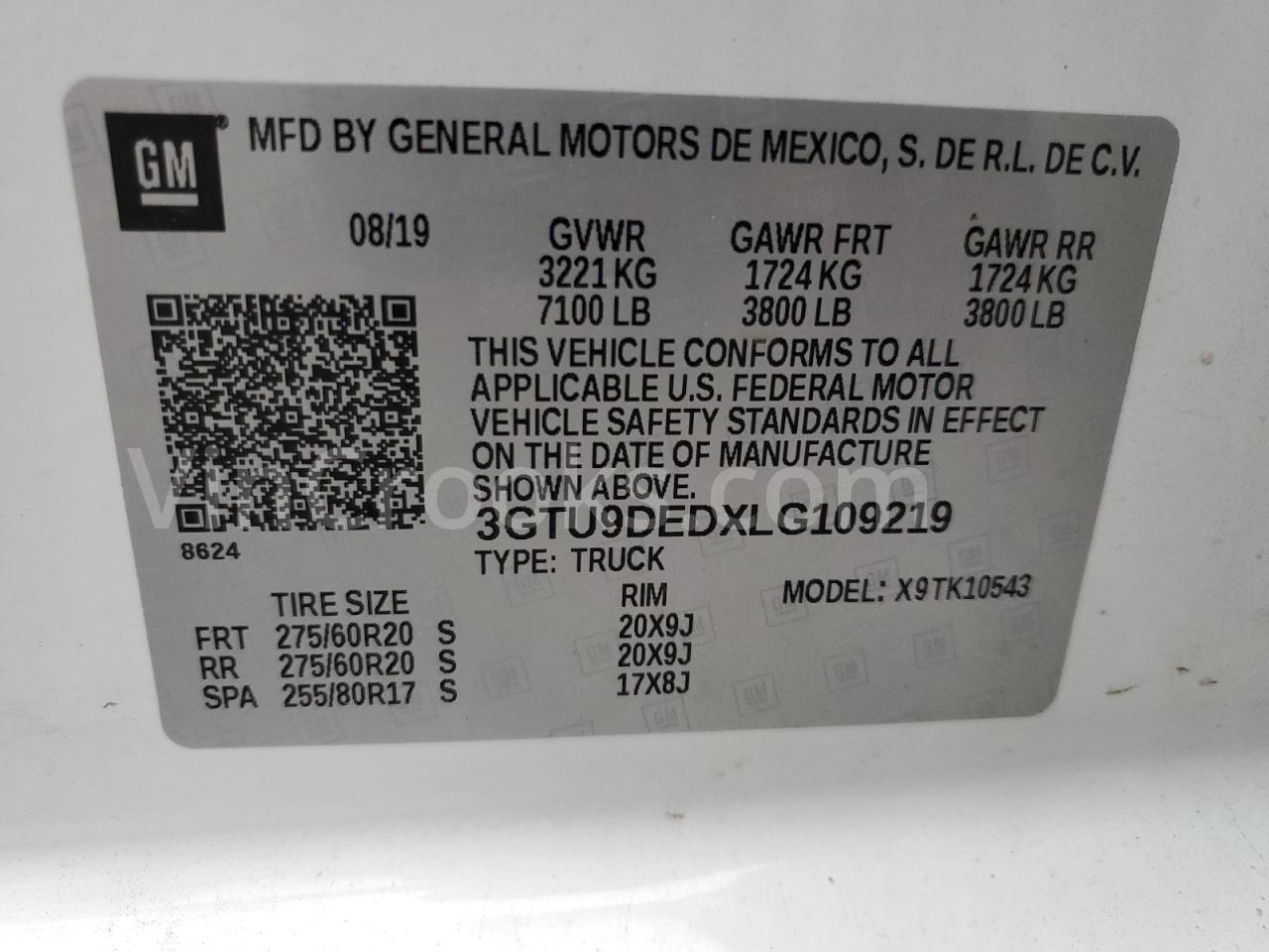 3GTU9DEDXLG109219
