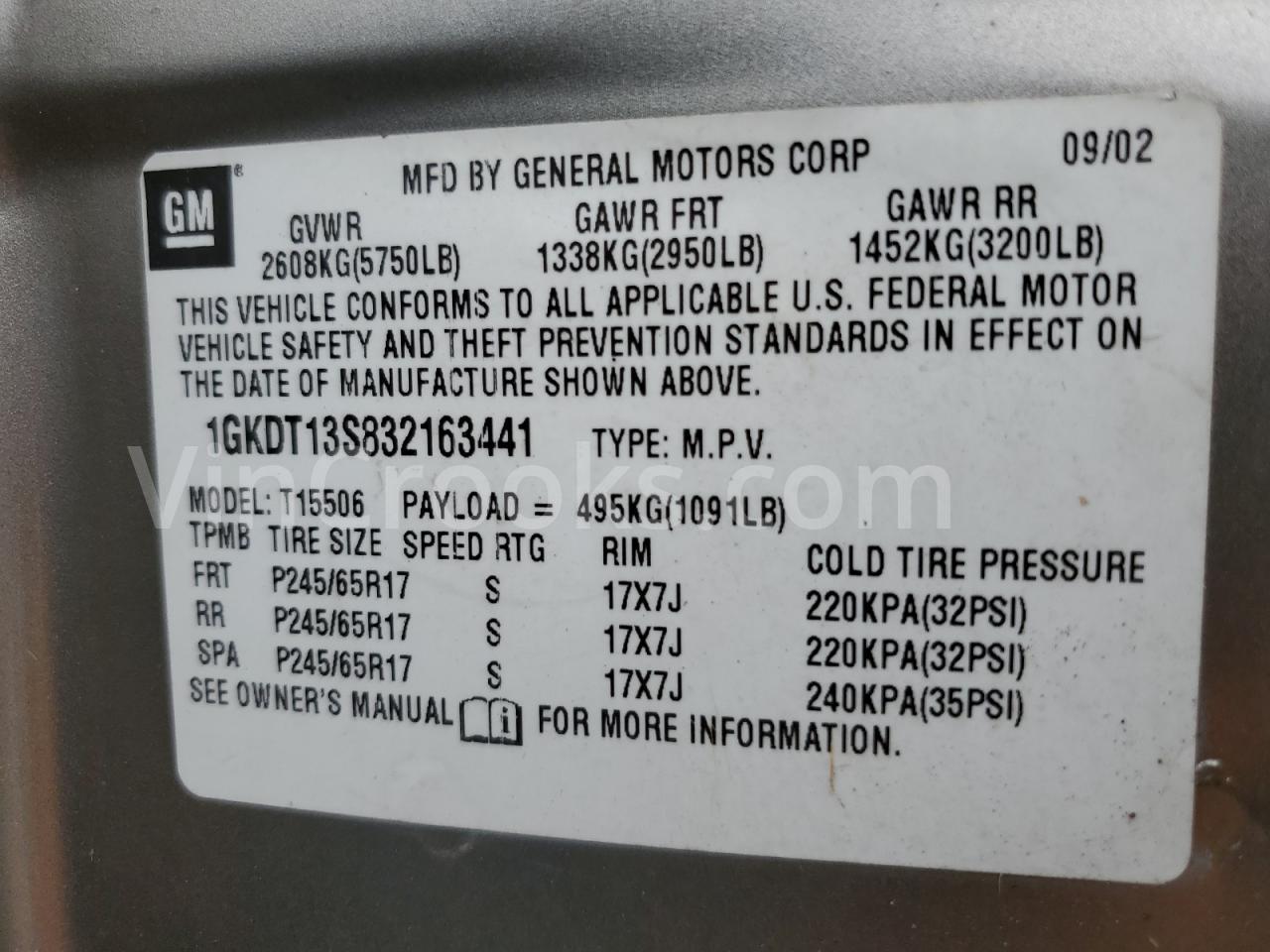 1GKDT13S832163441