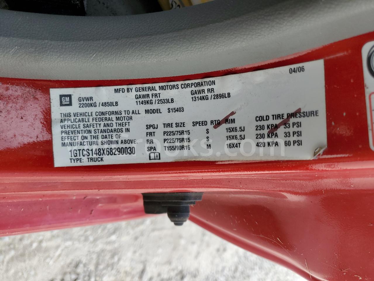1GTCS148X68290030