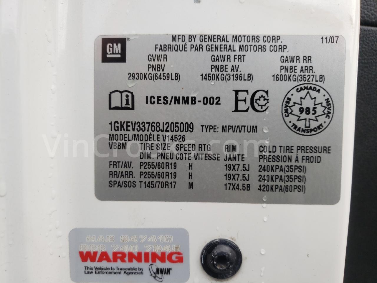 1GKEV33768J205009
