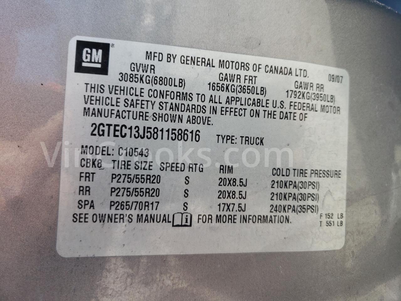 2GTEC13J581158616