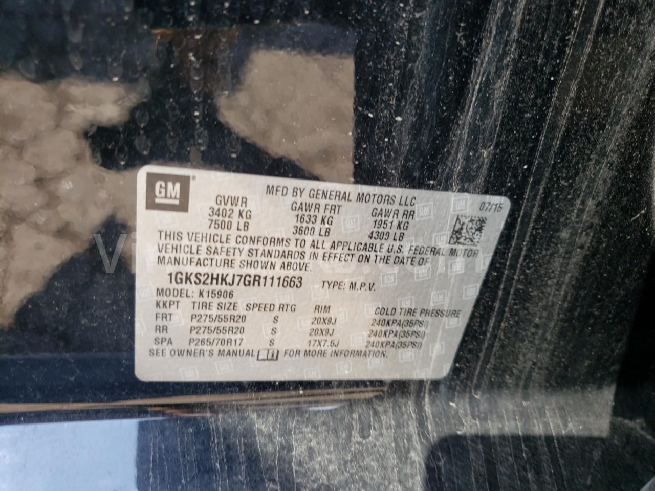 1GKS2HKJ7GR111663
