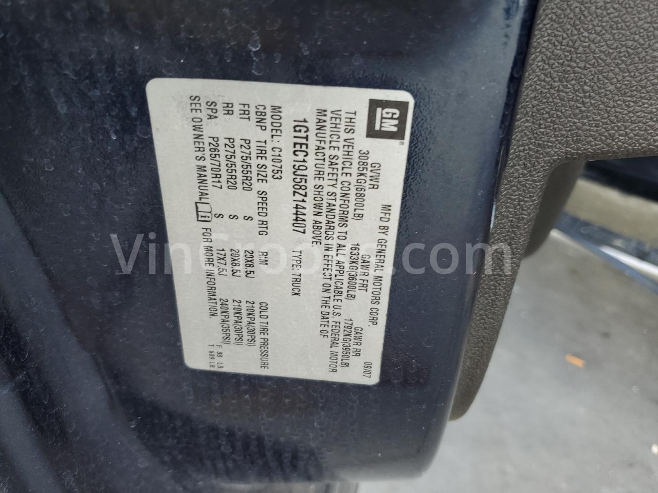 1GTEC19J58Z144407