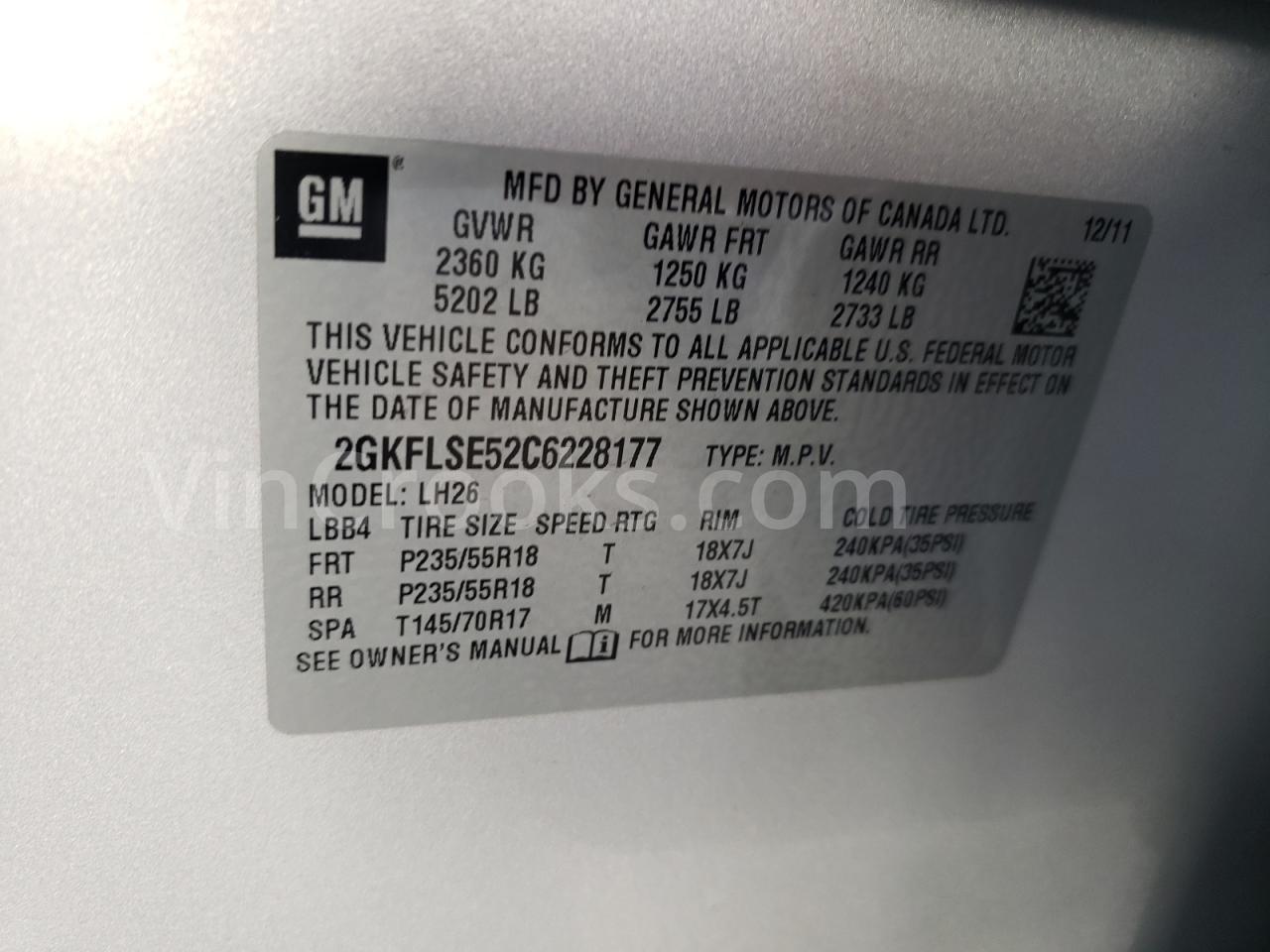 2GKFLSE52C6228177