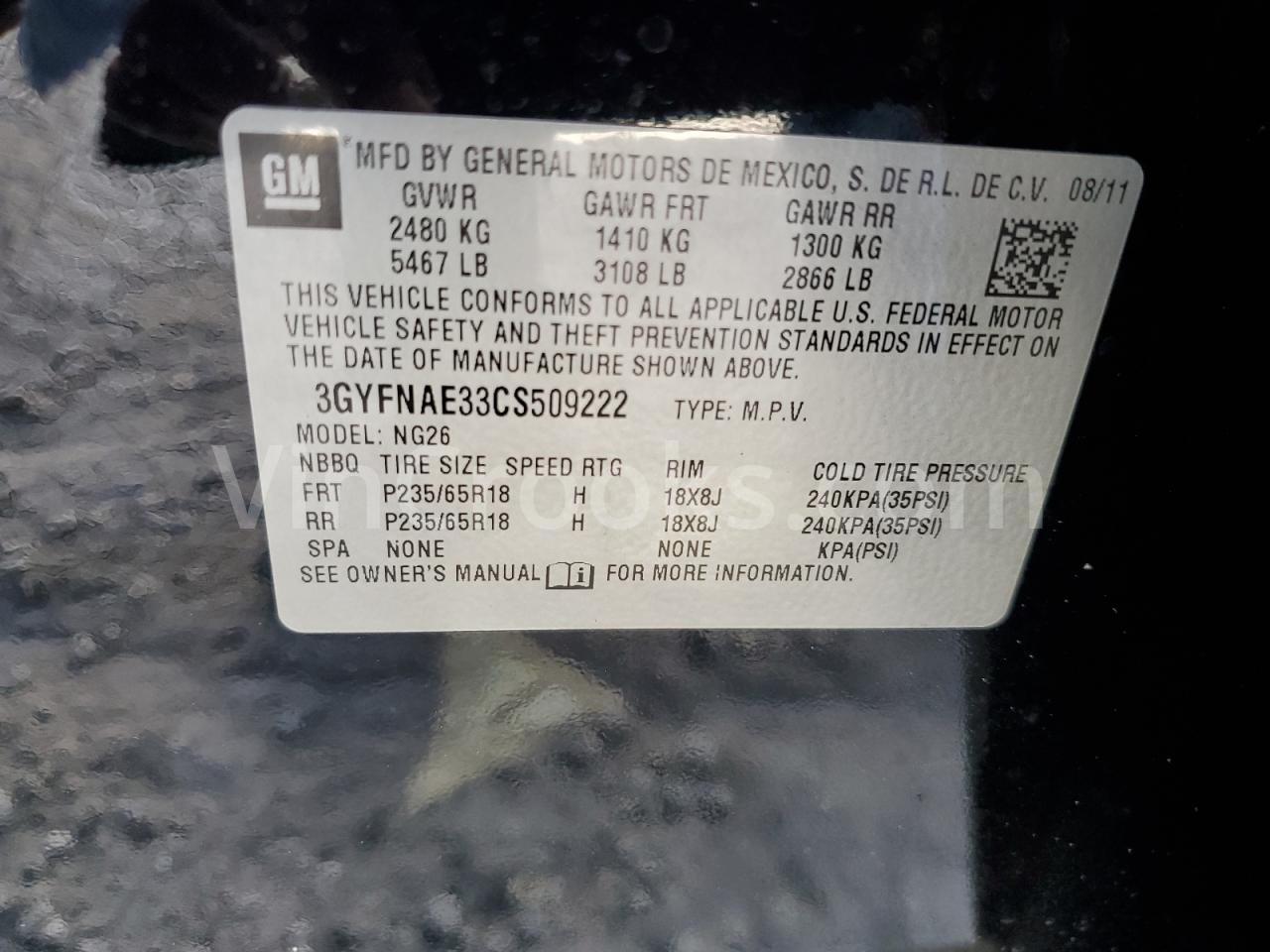 3GYFNAE33CS509222