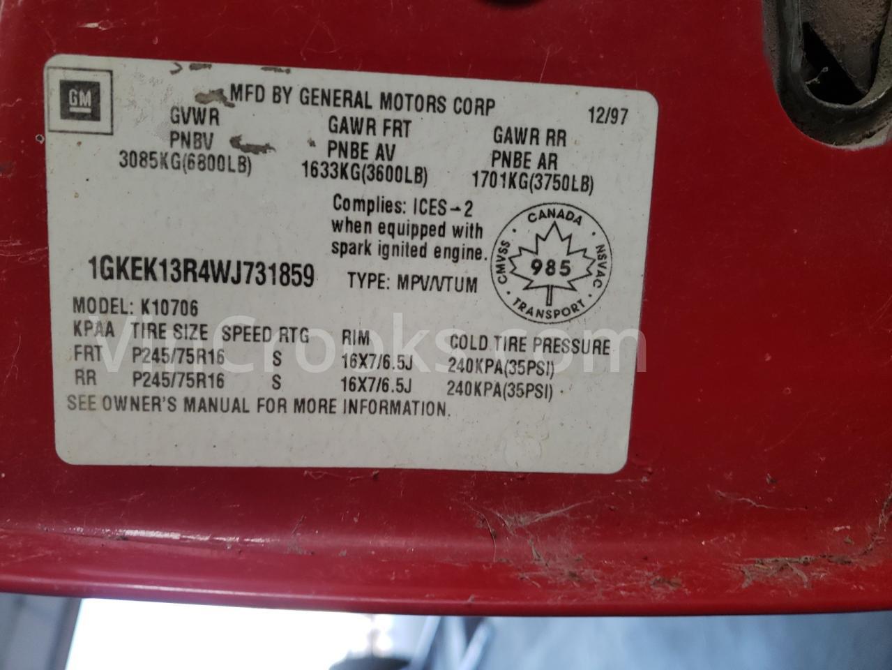 1GKEK13R4WJ731859