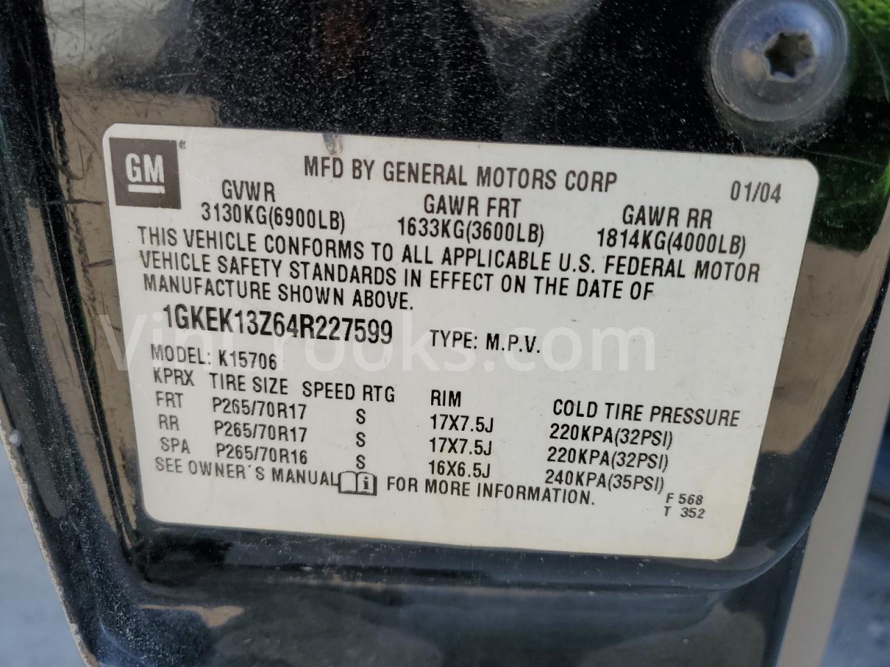 1GKEK13Z64R227599