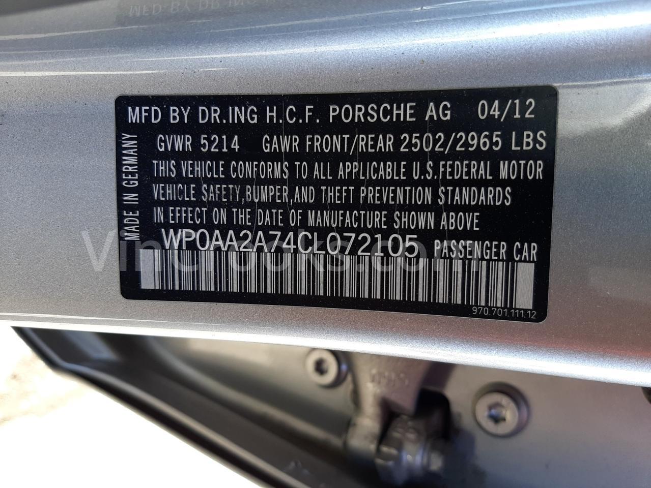 WP0AA2A74CL072105
