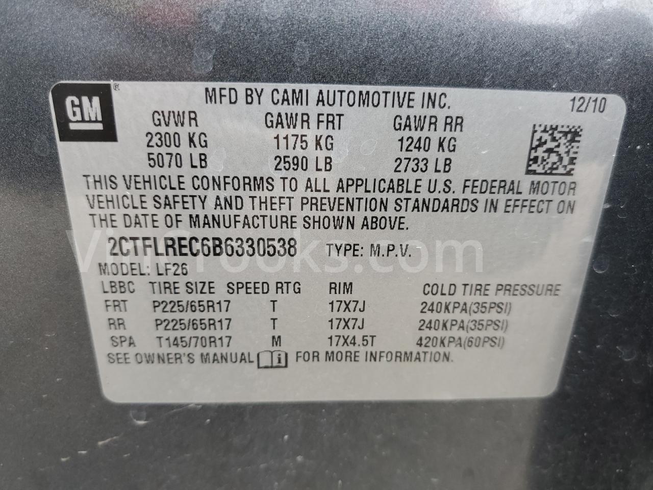 2CTFLREC6B6330538