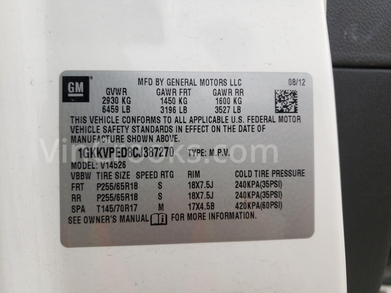 1GKKVPED8CJ387270