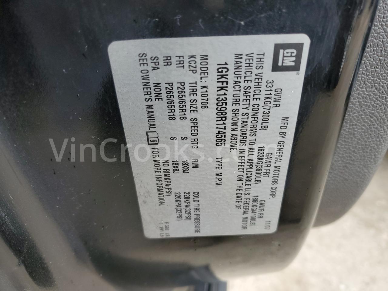 1GKFK13598R174565