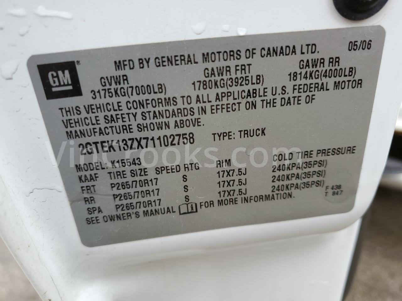 2GTEK13ZX71102758