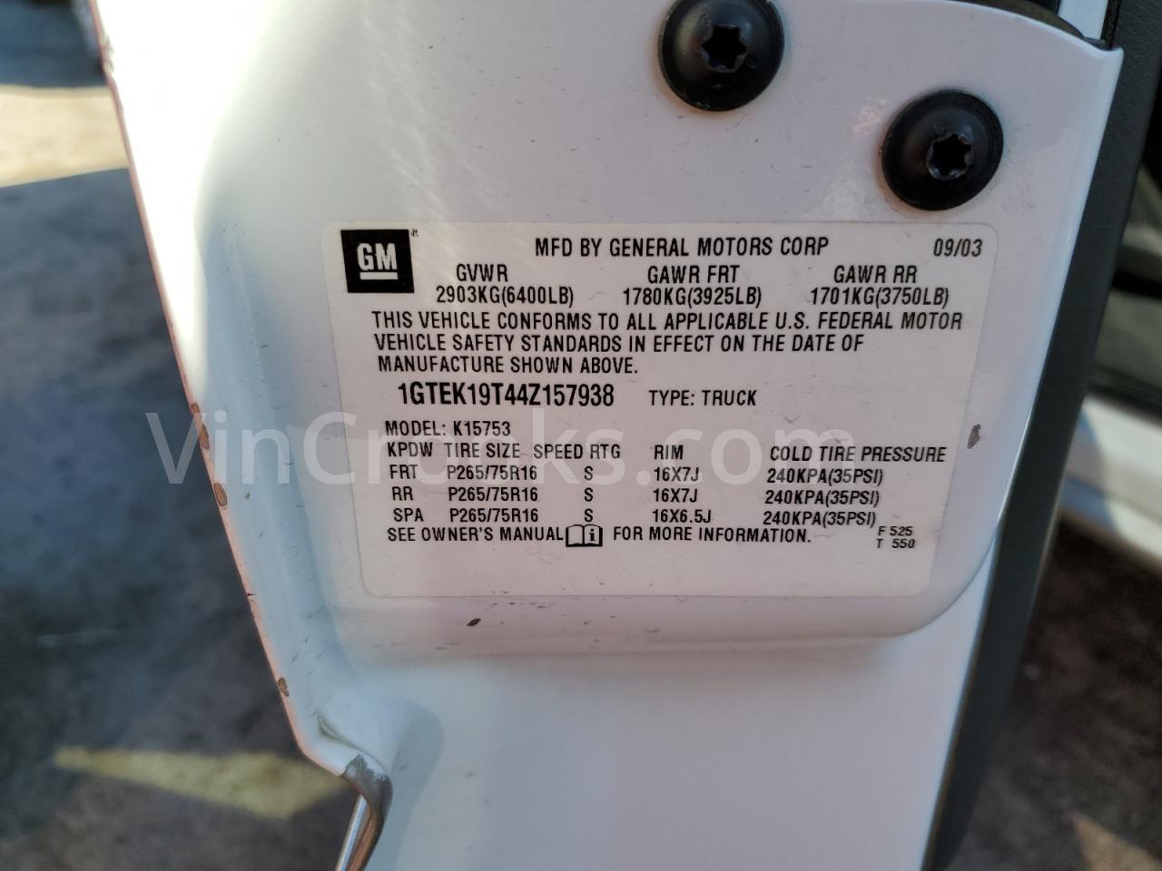1GTEK19T44Z157938