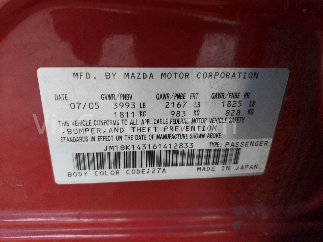 JM1BK143161412833