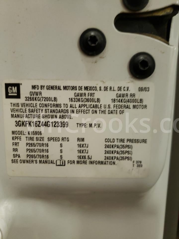 3GKFK16Z44G123399