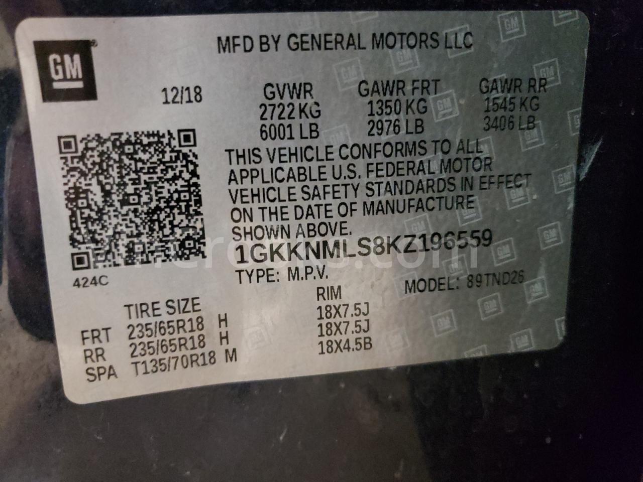1GKKNMLS8KZ196559
