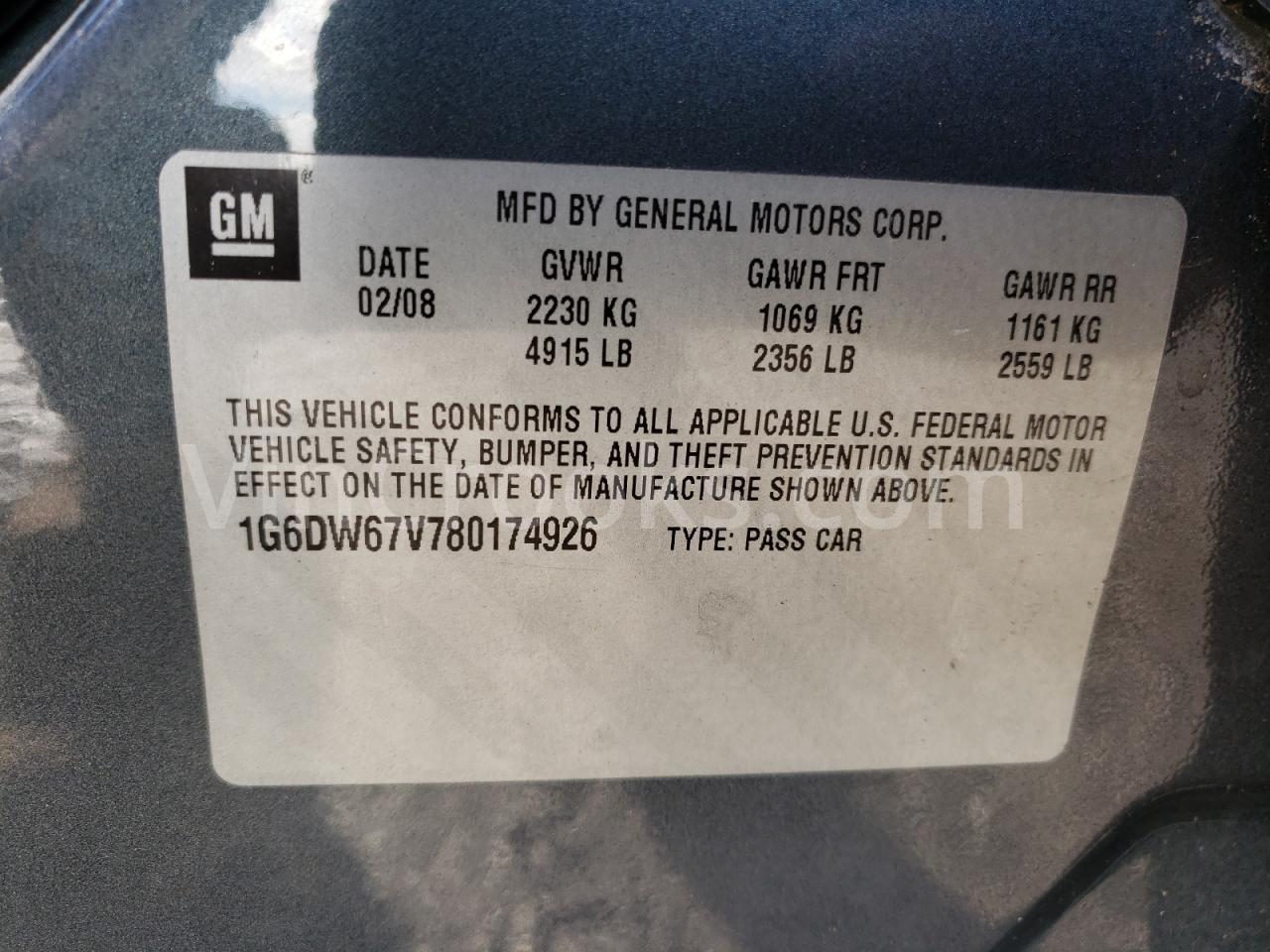 1G6DW67V780174926