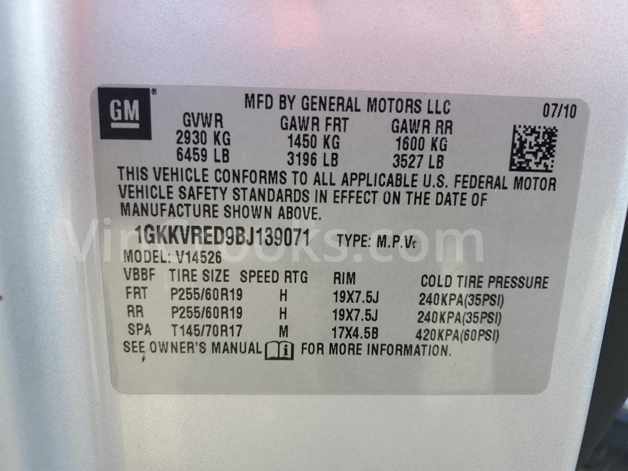 1GKKVRED9BJ139071