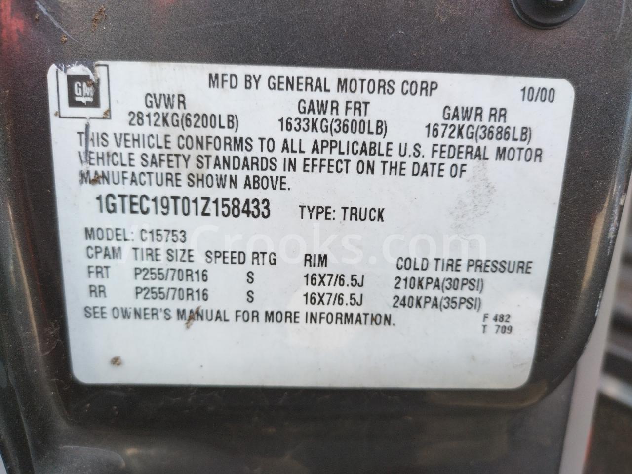 1GTEC19T01Z158433