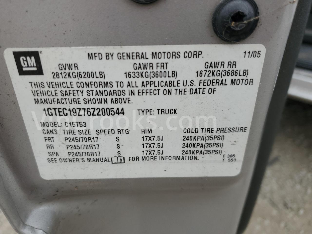 1GTEC19Z76Z200544
