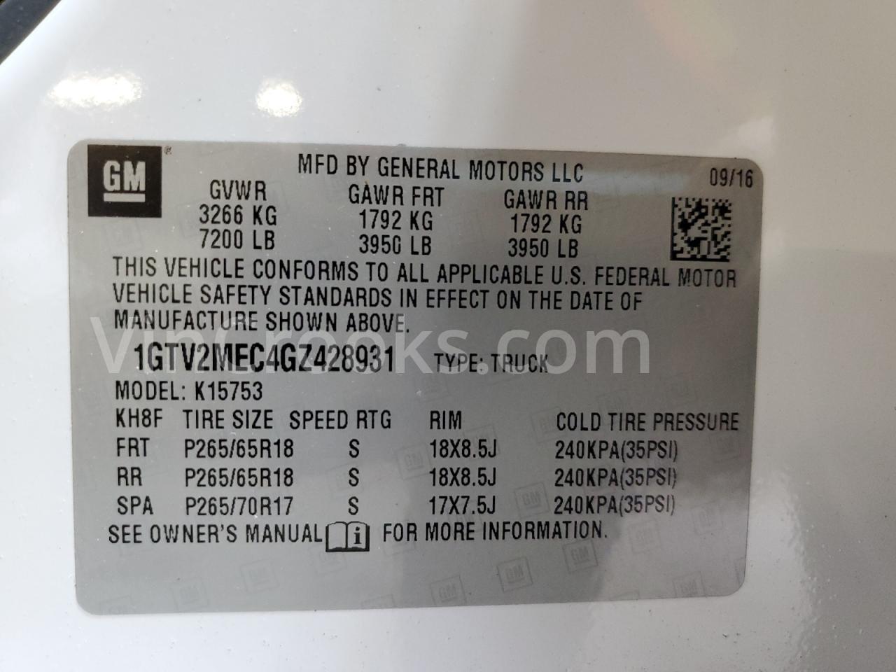 1GTV2MEC4GZ428931