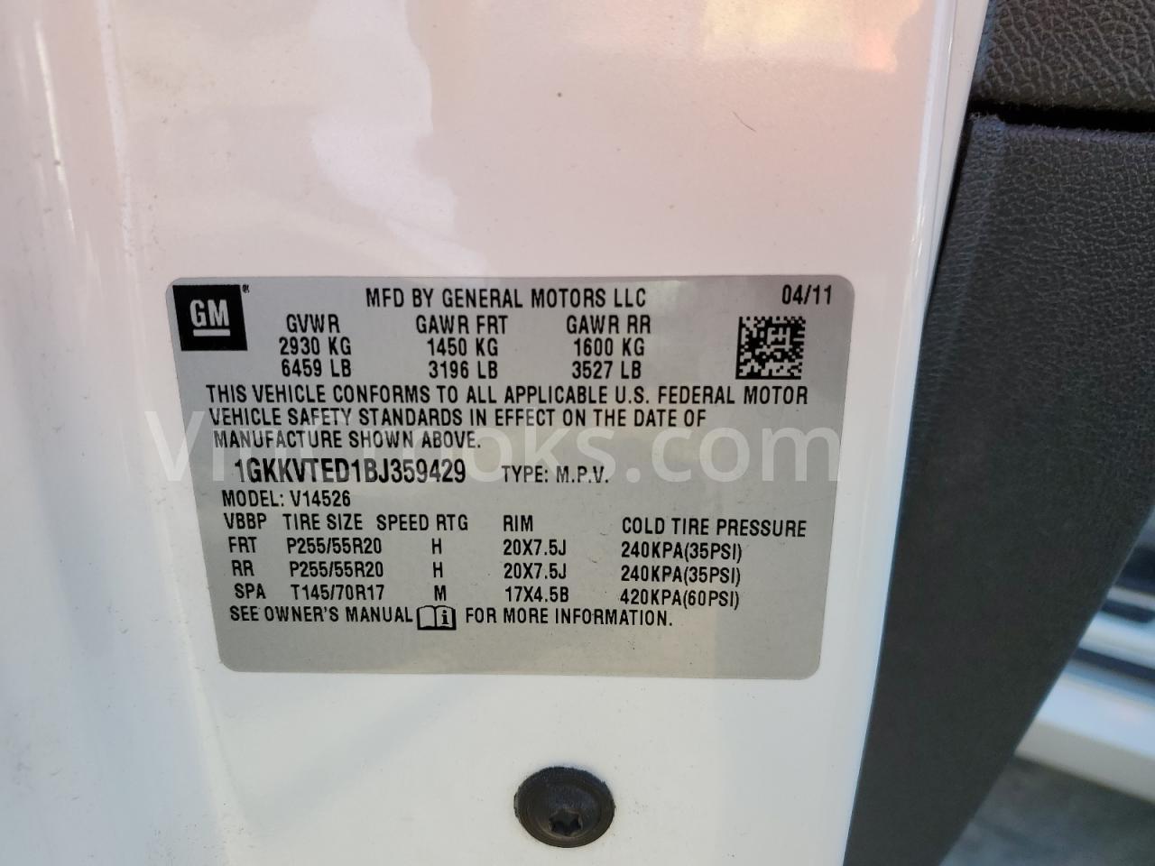 1GKKVTED1BJ359429