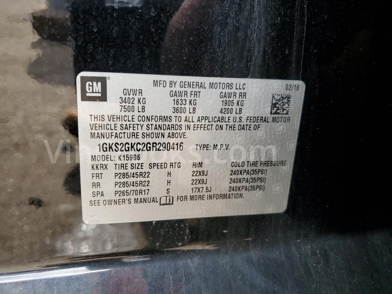 1GKS2GKC2GR290416