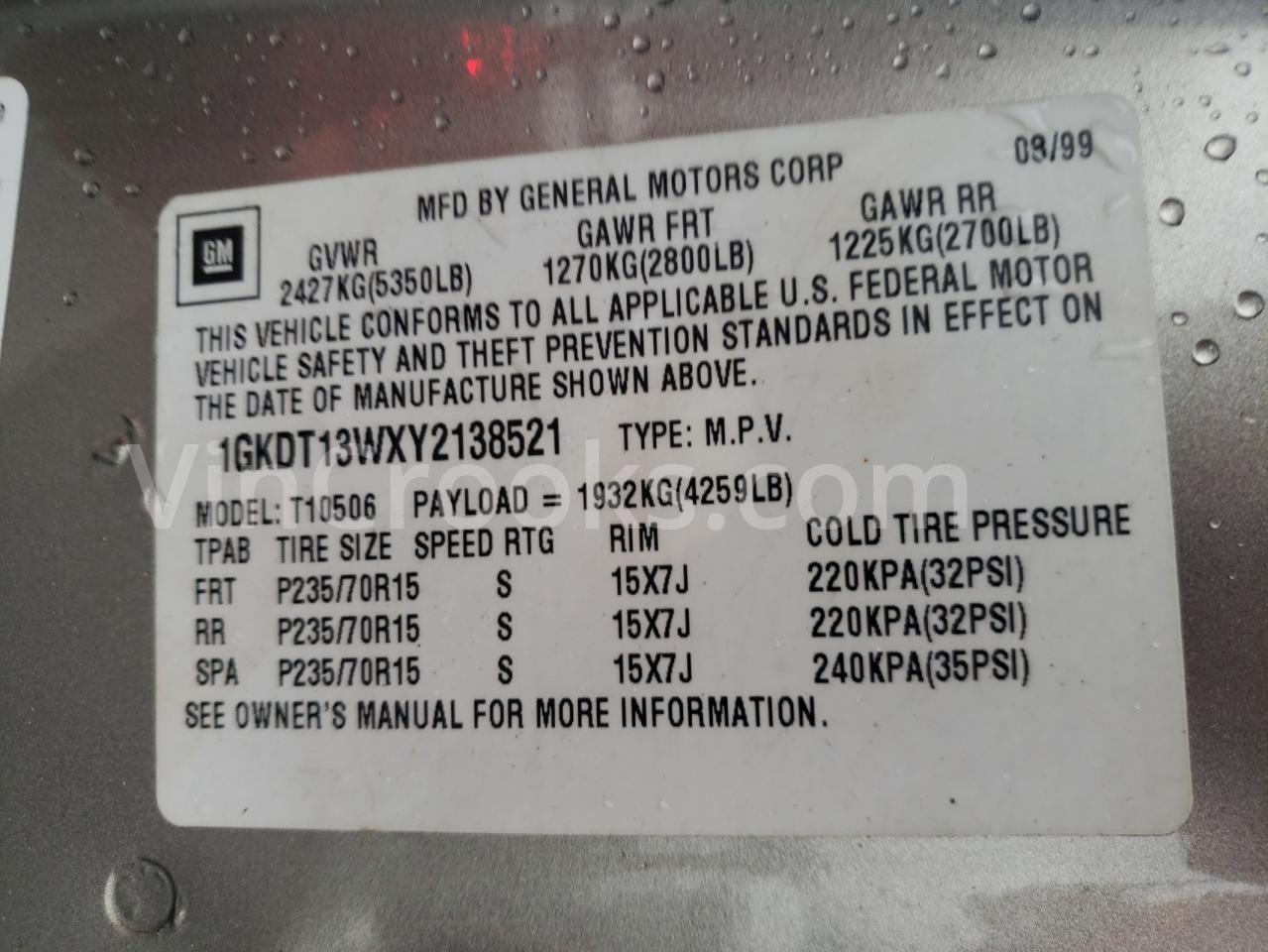 1GKDT13WXY2138521