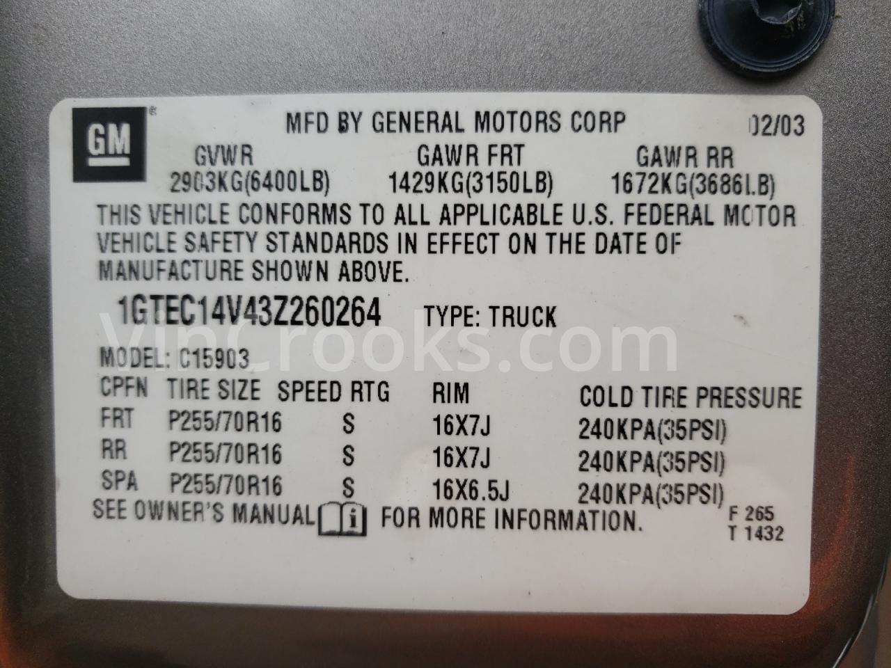 1GTEC14V43Z260264