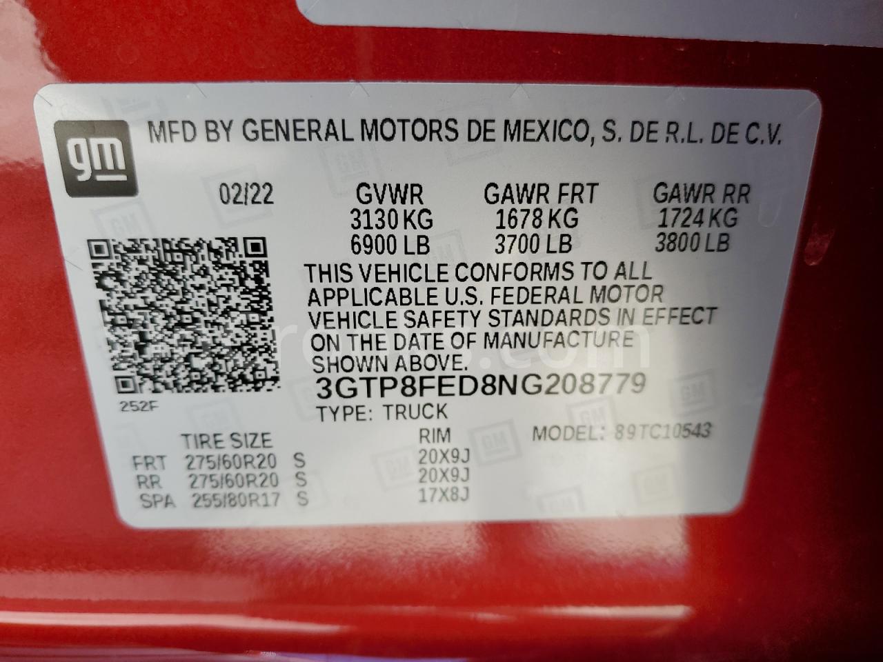3GTP8FED8NG208779