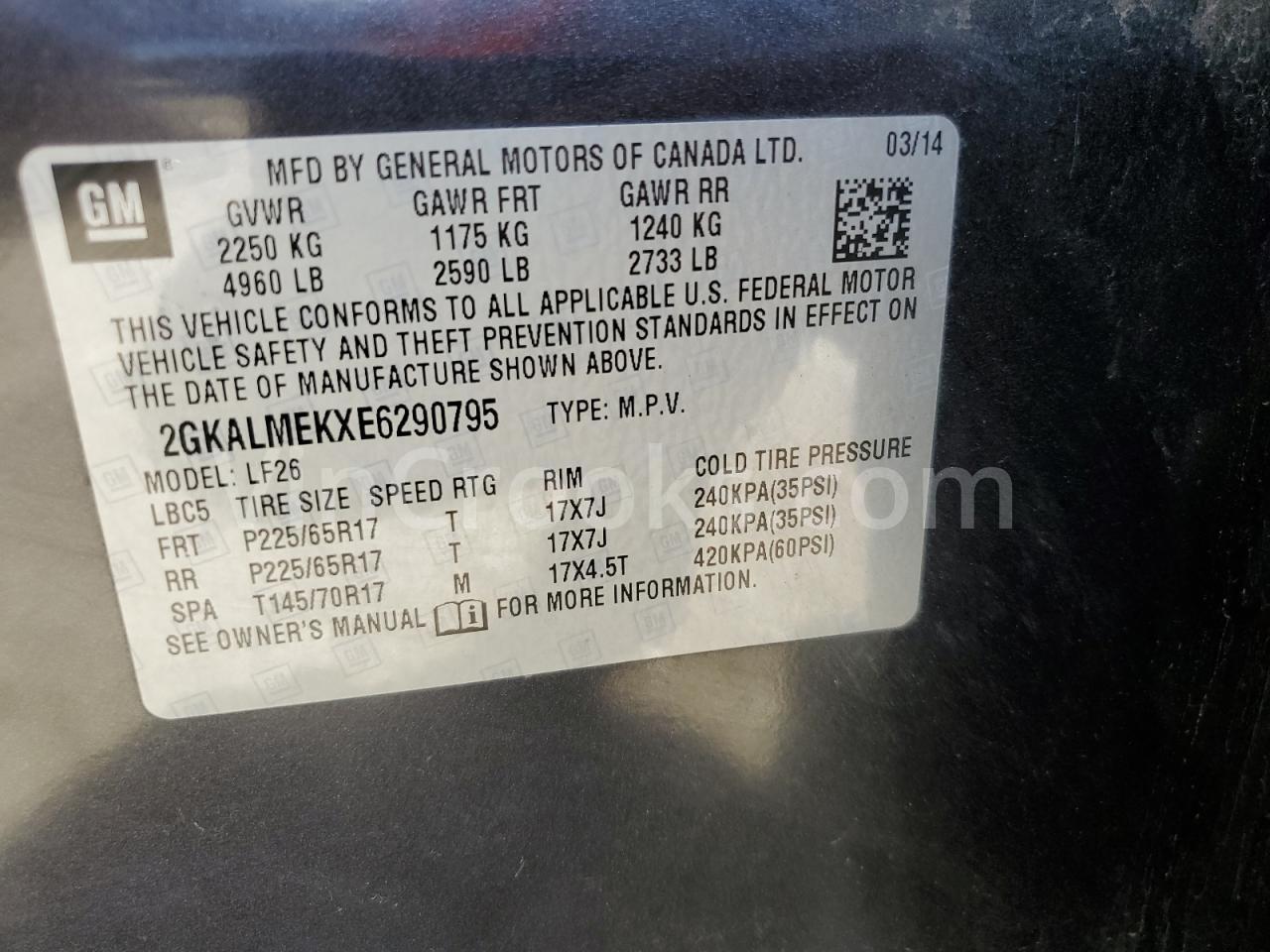 2GKALMEKXE6290795
