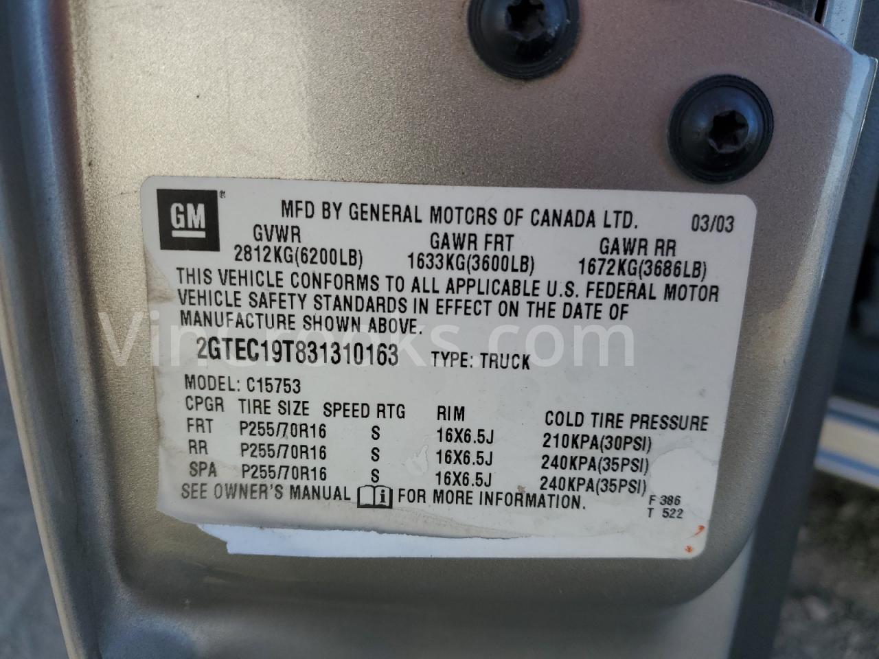 2GTEC19T831310163