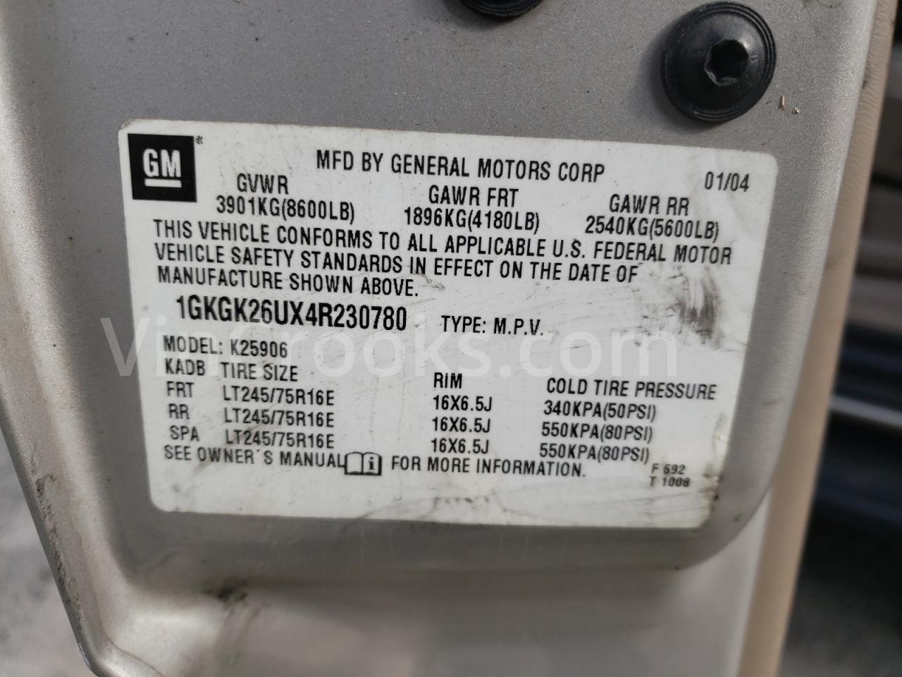 1GKGK26UX4R230780