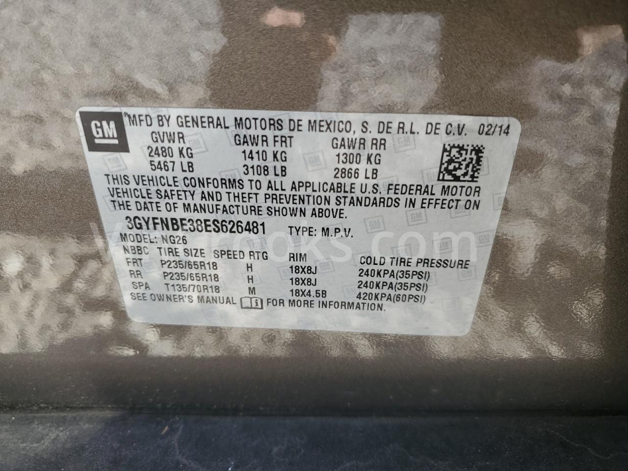 3GYFNBE38ES626481