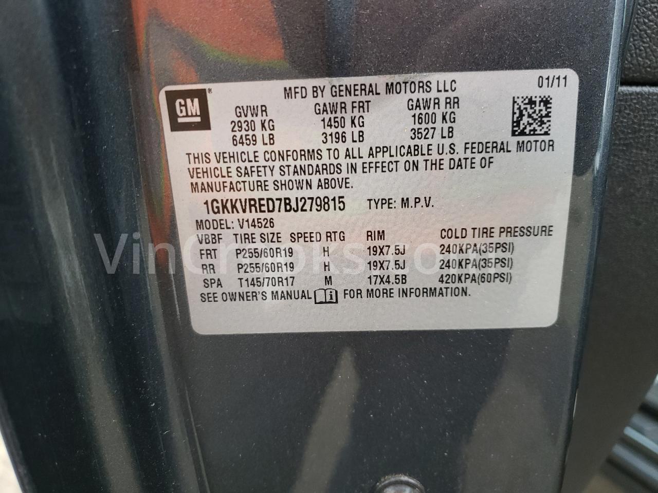 1GKKVRED7BJ279815