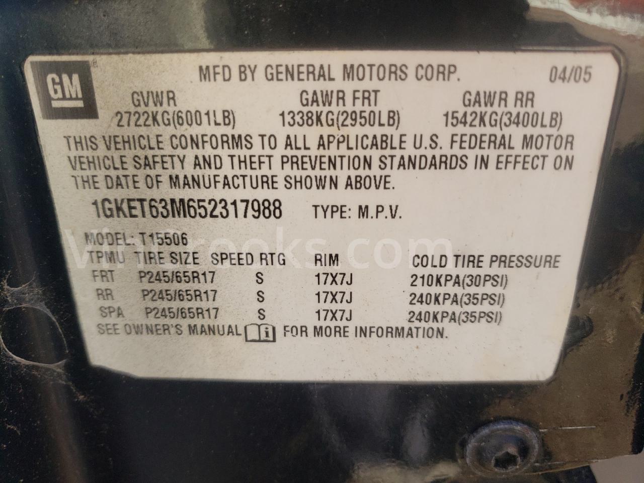 1GKET63M652317988