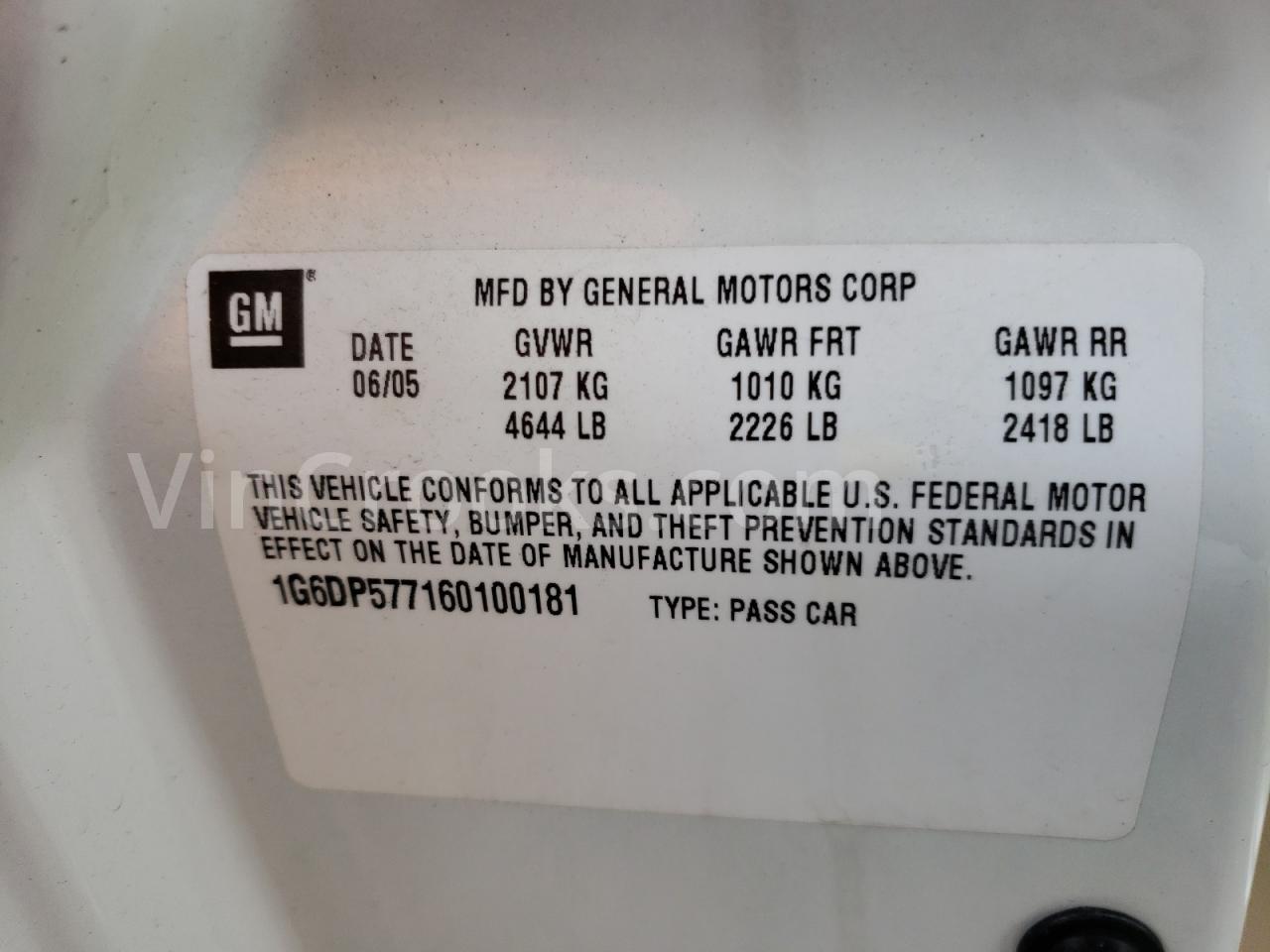 1G6DP577160100181