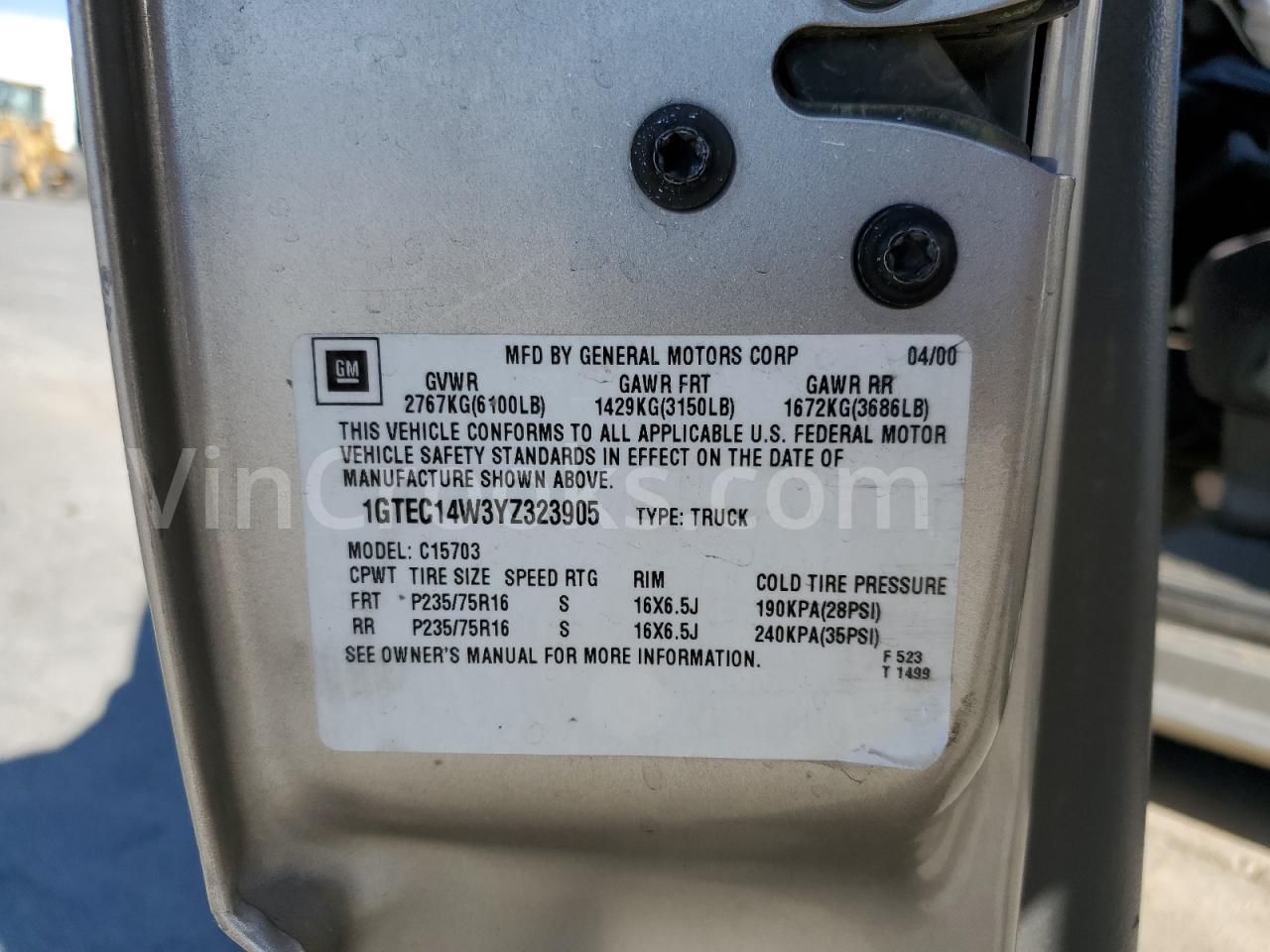 1GTEC14W3YZ323905