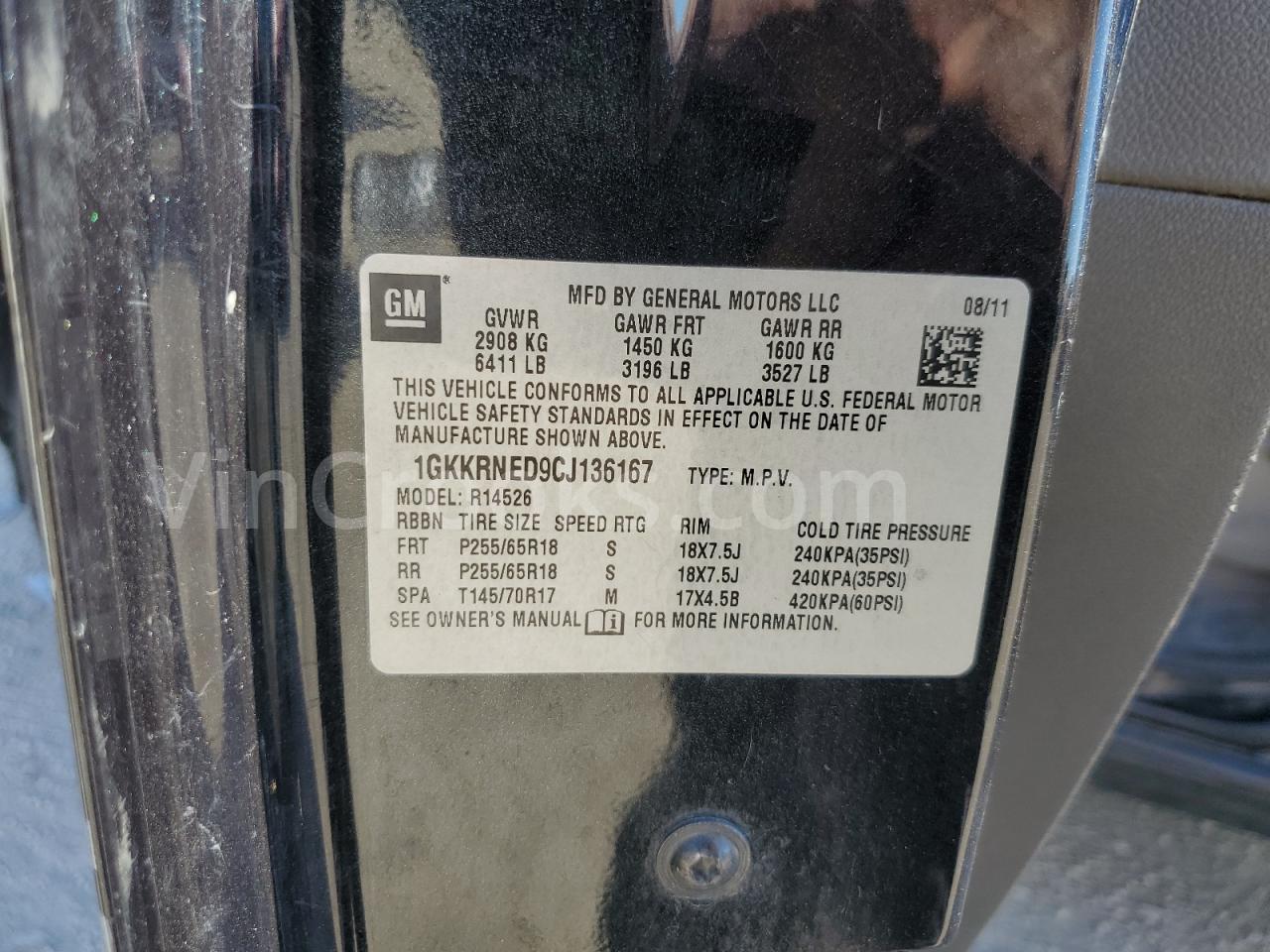 1GKKRNED9CJ136167