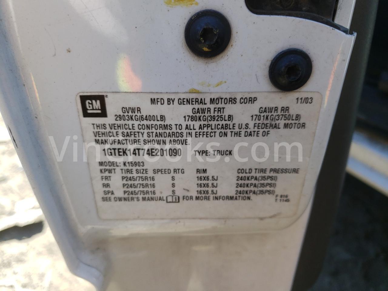 1GTEK14T74E201090