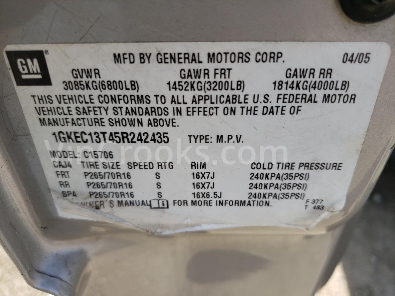 1GKEC13T45R242435