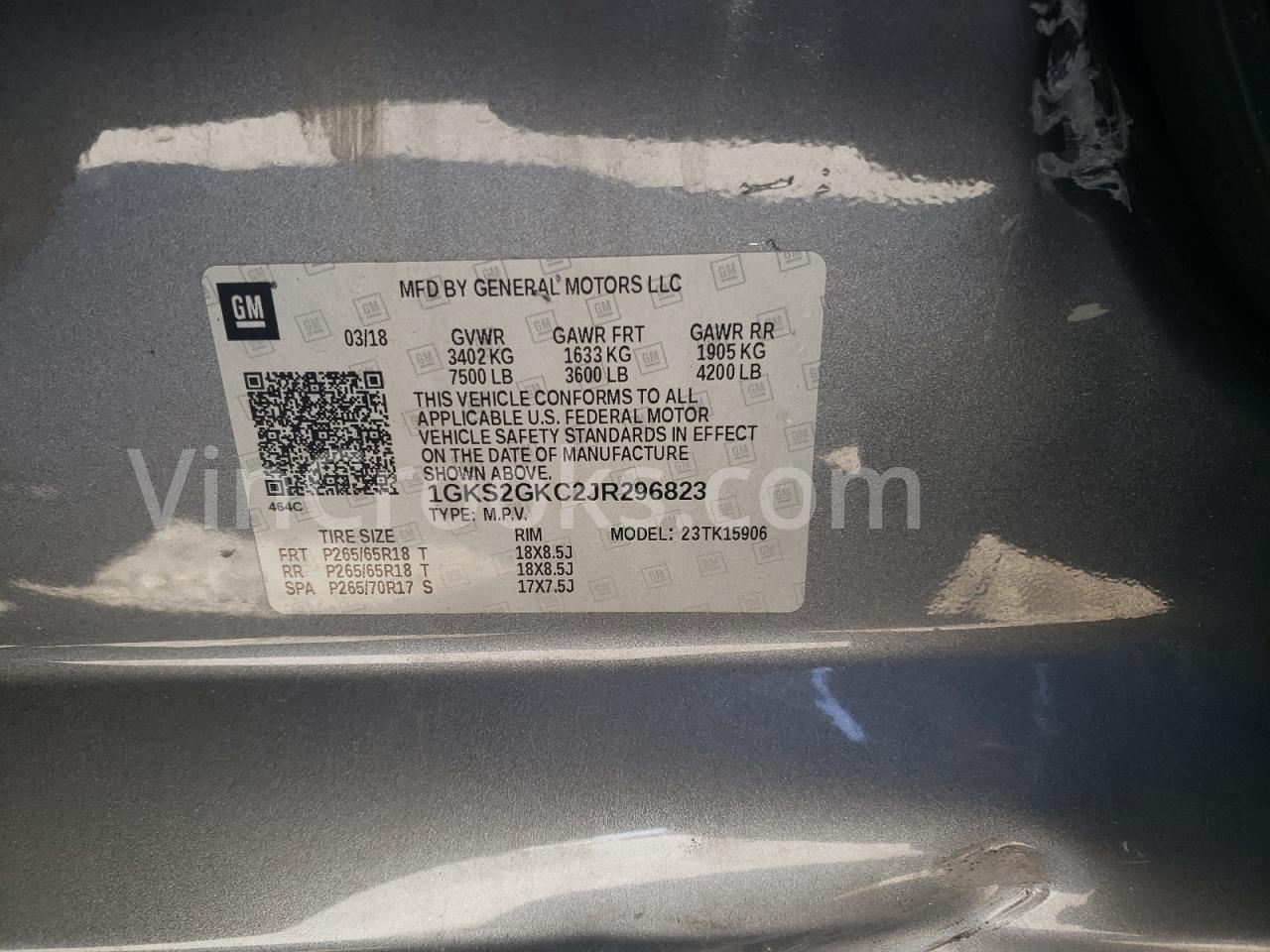 1GKS2GKC2JR296823