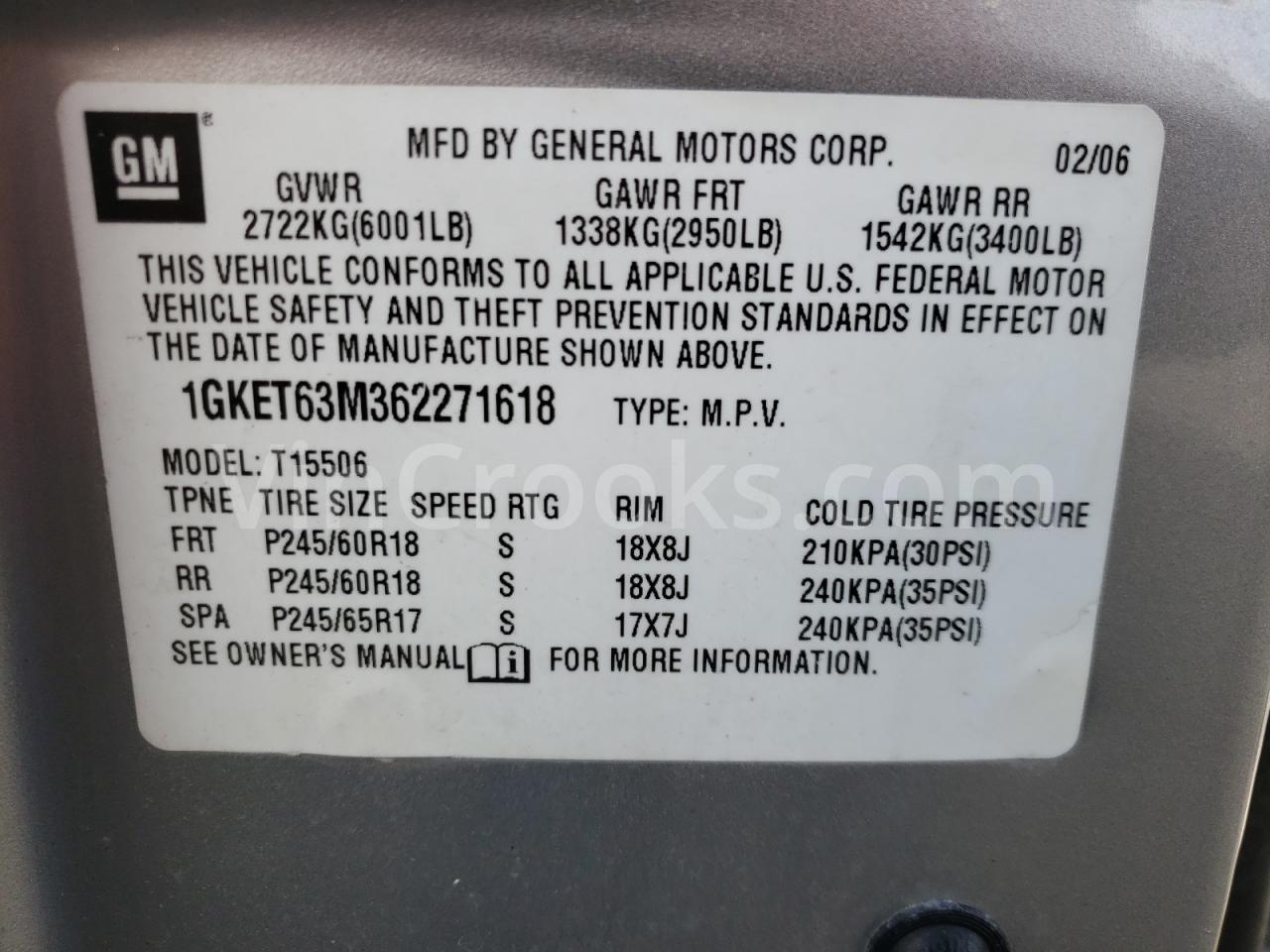 1GKET63M362271618