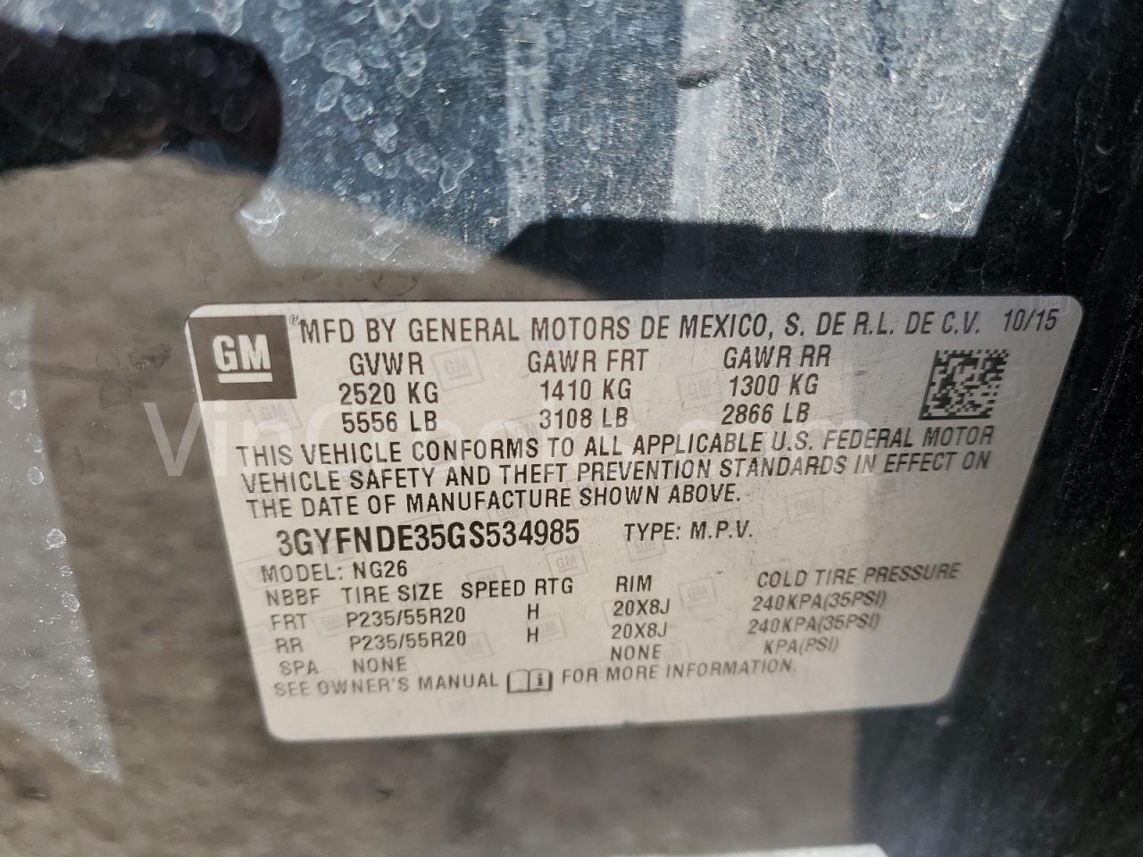 3GYFNDE35GS534985