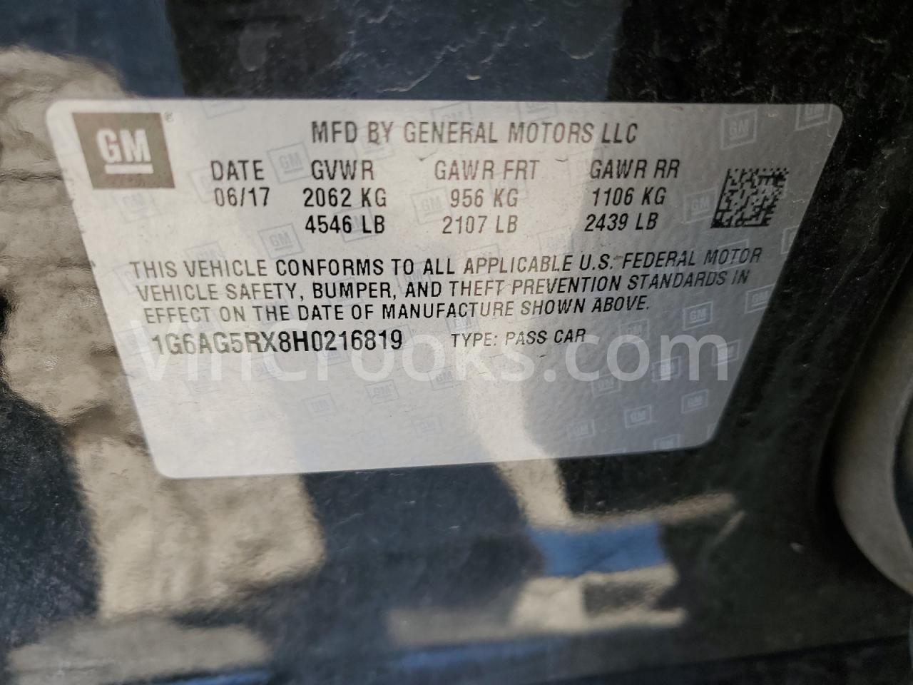1G6AG5RX8H0216819