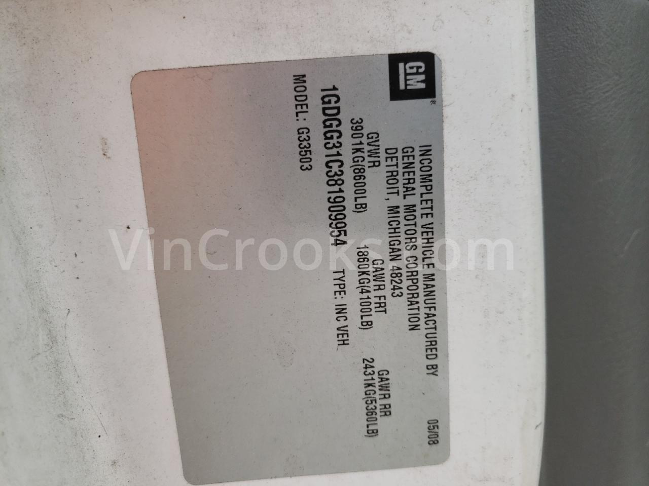 1GDGG31C381909954