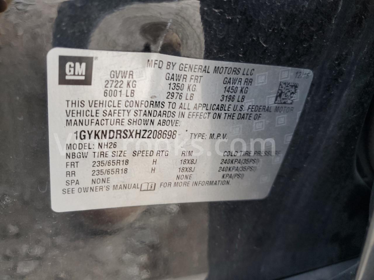 1GYKNDRSXHZ208698