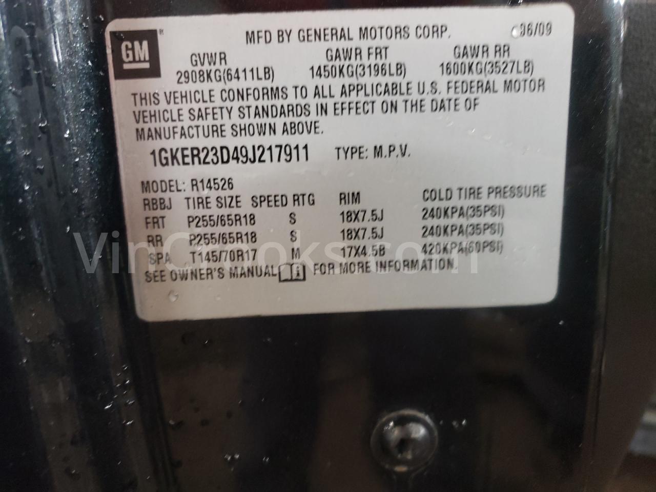 1GKER23D49J217911