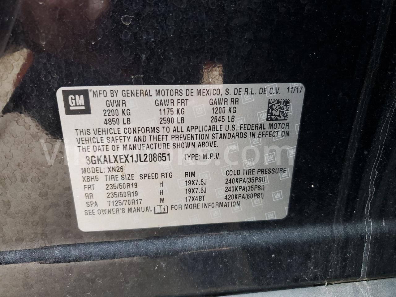3GKALXEX1JL208651