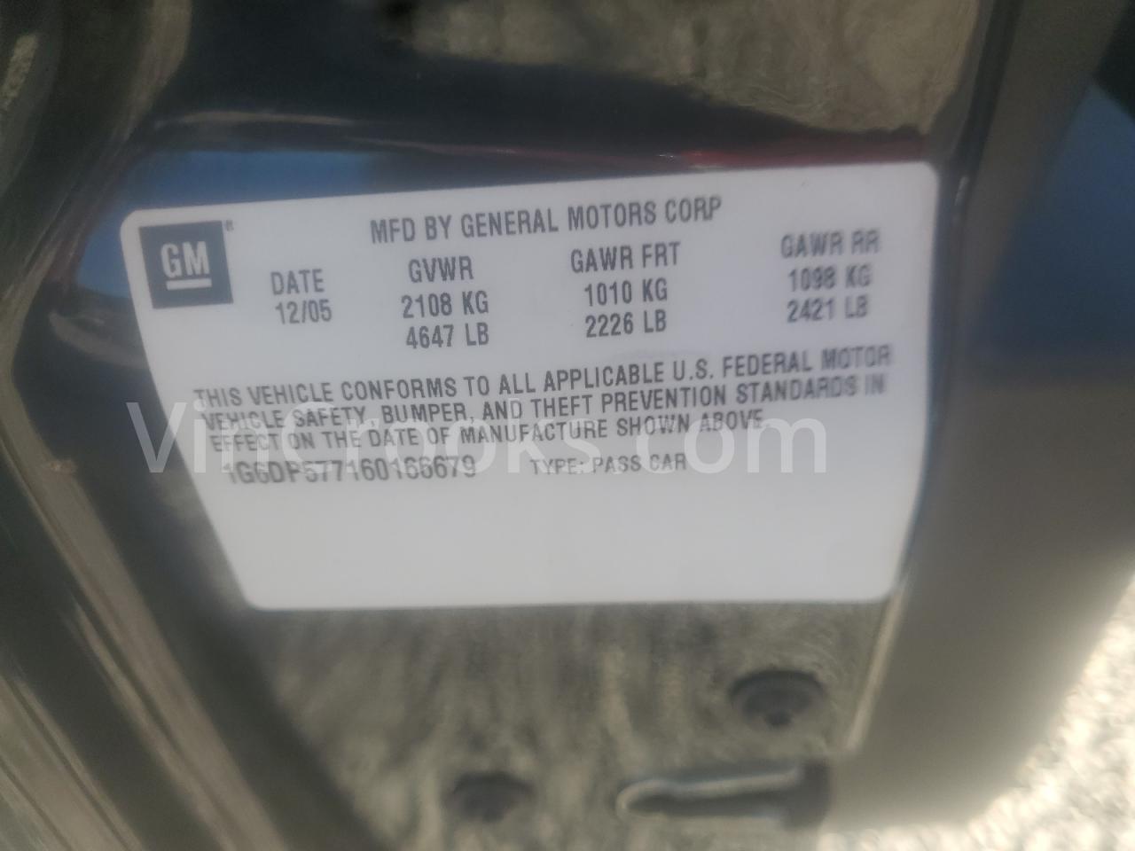 1G6DP577160166679